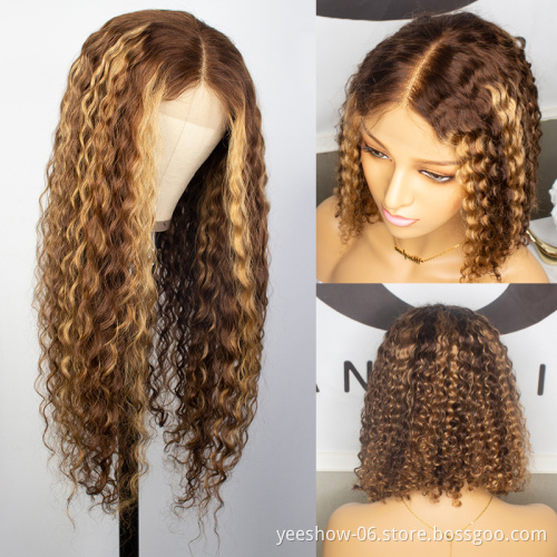 wholesale 32 34 inch Hd Transparent Full Lace Front Wig Raw Brazilian Deep Wave Virgin Human Hair Lace Frontal Wig Vendor